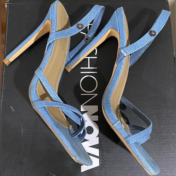 Fashion Nova Meant For Me Heeled Sandals - Blue  Women's Size 7 - Picture 6 of 16